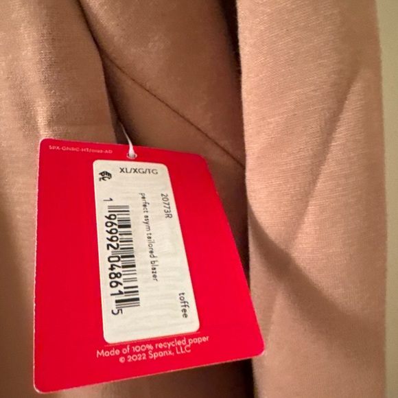 Brand New SPANX® Ponte Asymmetrical Blazer XL Toffee Color NWT Stylish Fit - Picture 5 of 10